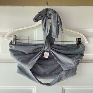 Ale’ by Alessandra gray sparkly halter top size S